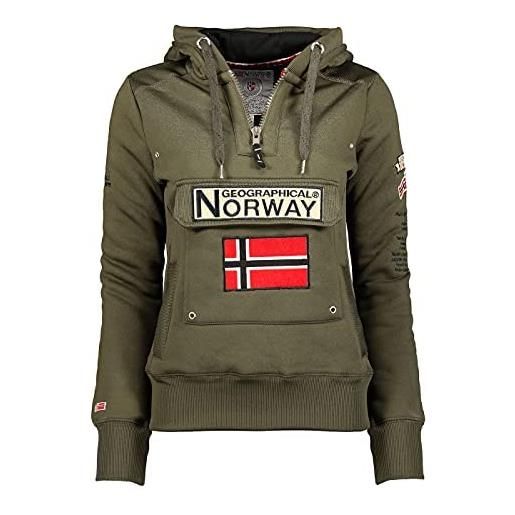 Geographical Norway gymclass lady - felpa donna zip hoodie tasche - pile donna maglione manica lunga giacca cappuccio - abito ideale primavera estate autunno inverno stagione (kaki xxl)