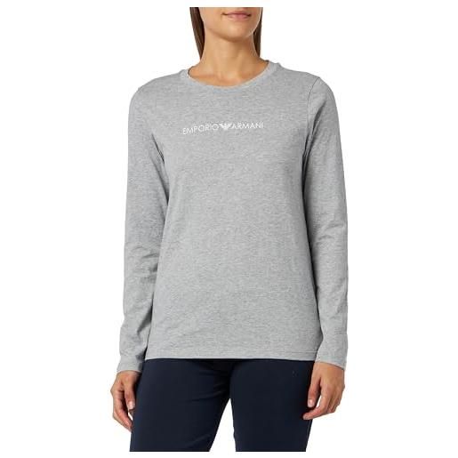 Emporio Armani maglietta da donna con logo iconic t-shirt, chiaro grigio melange, m