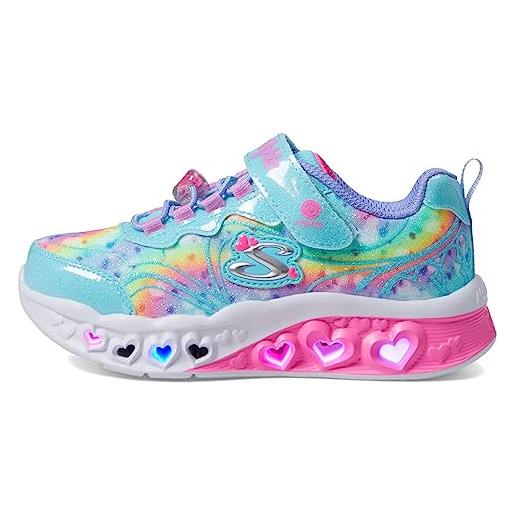 Skechers flutter heart lights groovy swirl, scarpe sportive bambine e ragazze, hot pink sparkle mesh lavender trim, 35.5 eu