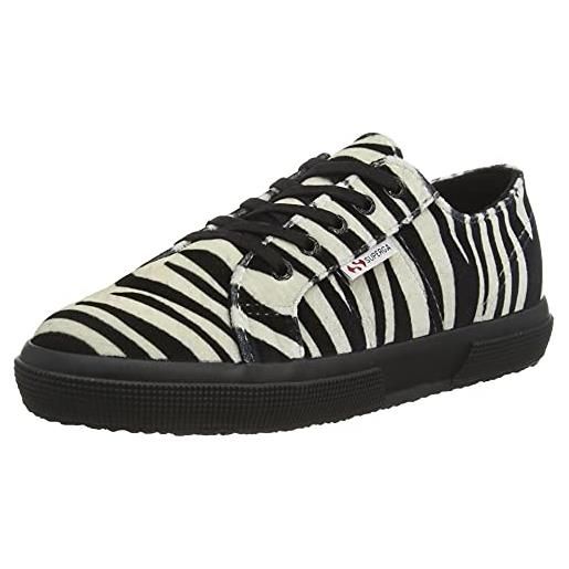 SUPERGA 2750 kids print velvet, scarpe con lacci elastici, bambine e ragazze, multicolore (zebra black/beige a0m), 25 eu