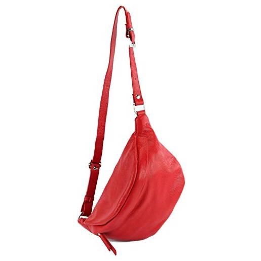 modamoda de - borsa italiana manuale/sera piccola in pelle t77, colore: rosso