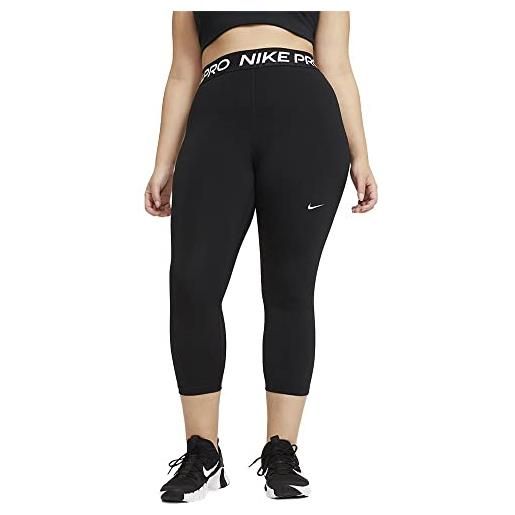 Nike w np 365 tight crop leggings, black/white, s donna