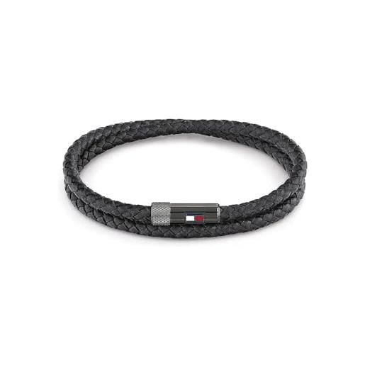 Tommy Hilfiger jewelry braccialetto da uomo in pelle nero - 2790262s