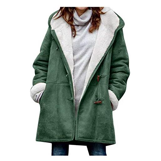 Kobilee giacca parka donna lungo taglia forte in pile cappotto imbottita fodera cardigan giacca invernale elegante con cappuccio morbida giubbino giubbotto calda lana