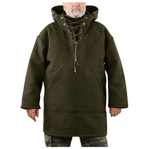 Cydmoty cappotto pesante in lana da uomo, cappotto pesante da uomo, verde scuro, xxxl