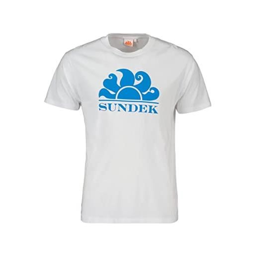 SUNDEK t-shirt m021tej7800 new simeon tg. Xl col. 00606 white/bianco