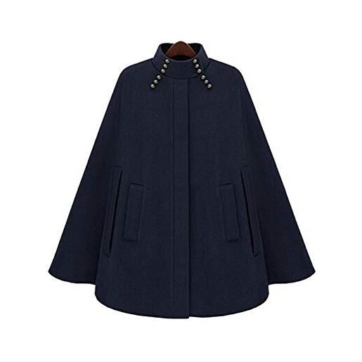 Kasen donna invernale inverno mantella giacca trench cappotti blu einheitsgröße