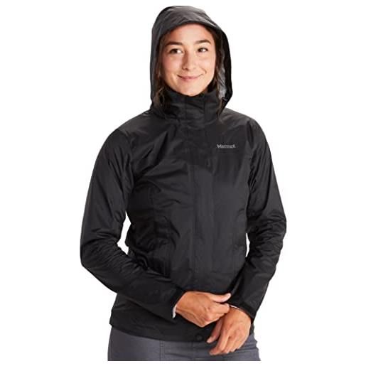 Marmot wm's pre. Cip jacket, la giacca precip è un abbigliamento di stile, dal valore aggiunto, completamente antipioggia per i viaggiatori urbani o nella natura. , donna, platinum, xs