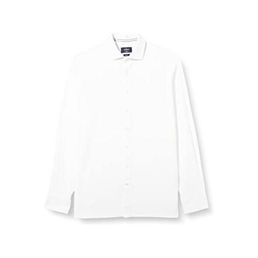 Hackett London uomo white text eng stripe camicia, bianco (white 800), s