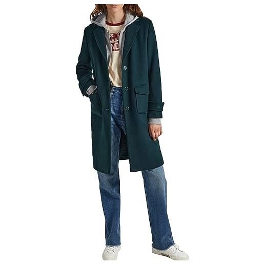 Pepe Jeans nica, cappotto di lana donna, verde (regent green), xl