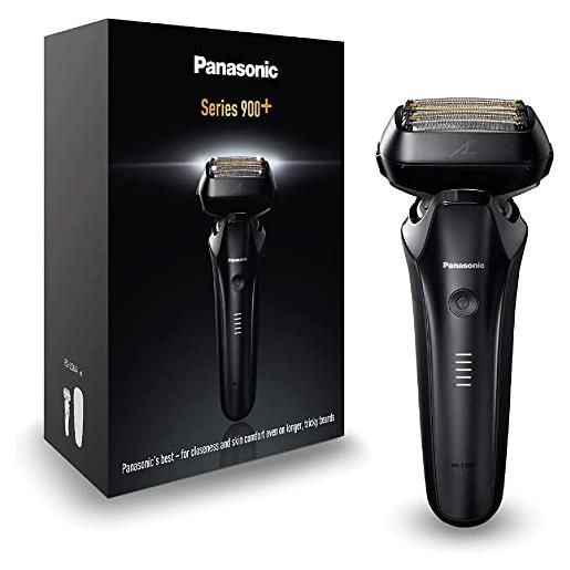 Panasonic series 900+ es-ls6a rasoio elettrico da uomo a 6 lame wet & dry, rasoio elettrico con sensore barba sensibile, sistema di pulizia automatica e ricarica