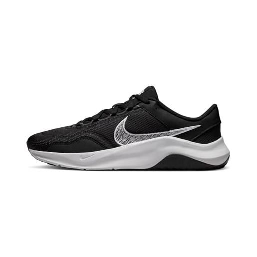Nike legend essential 3, sneaker uomo, black/white-iron grey, 49.5 eu