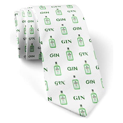 IKIKI-TECH skinny slim fashion cravatta per gli uomini, novità conversational neckwear cravatte (gin bottiglie alcol modello), come mostrato, large