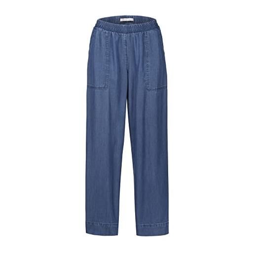 Stehmann pantaloni da donna 7/8 halon in fibra sostenibile tencel™ lyocell, beach blue, 44