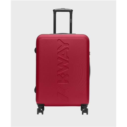 Kway valigia trolley media da stiva 4 ruote, 65 cm, red
