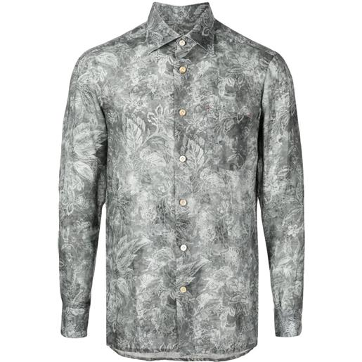 Kiton camicia con stampa - grigio