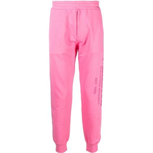 Alexander McQueen pantaloni sportivi con stampa - rosa