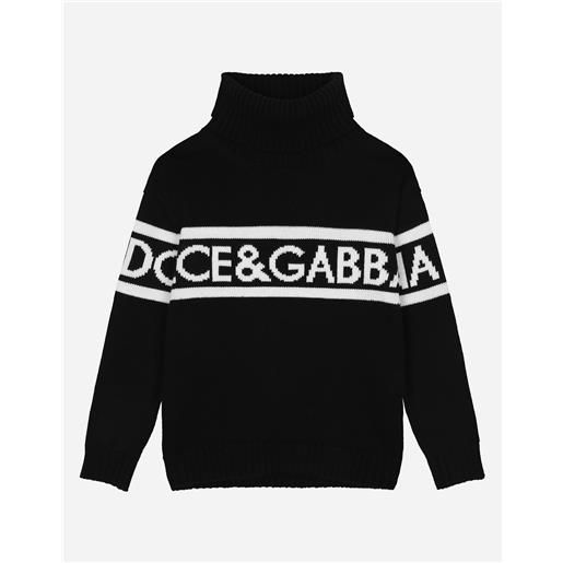 Dolce & Gabbana maglione a collo alto con logo intarsio