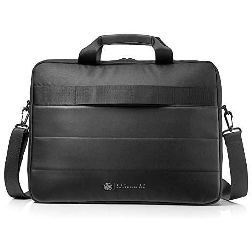 HP classic briefcase, borsa porta computer fino a 15.6, scomparto dedicato al notebook, tasche per organizzazione accessori, cerniera rinforzata, materiale impermeabile, nero
