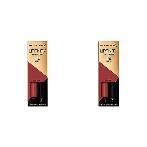 Max Factor donna rossetto lipfinity, 070 spicy, 4.2 g (confezione da 2)