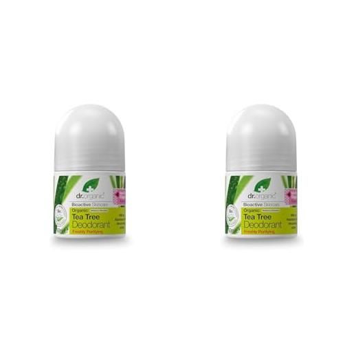 Dr. Organic dr. Organic tea tree deodorante, 50ml (confezione da 2)