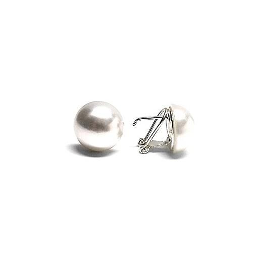 Inmaculada Romero IR orecchini in argento perla sintetica 16mm sfera legge sui media 925m. Chiudi omega donne