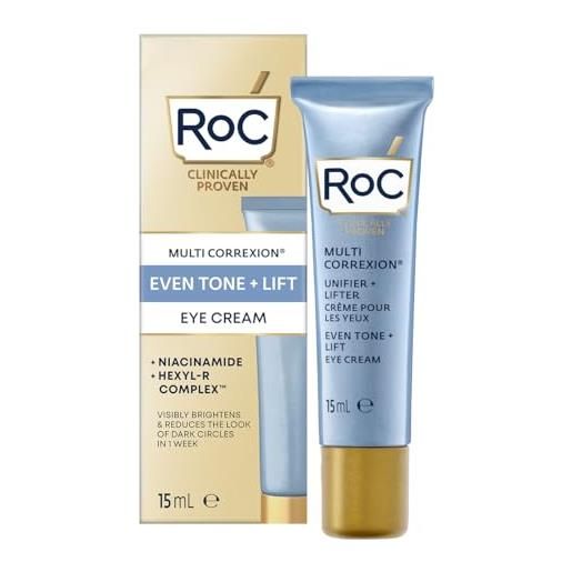 RoC - multi correxion even tone + lift crema per occhi - trattamento anti-età - con complesso hexyl-r e niacinamide - 50 ml