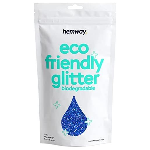 Hemway eco friendly biodegradabile glitter 100g / 3,5 once bio cosmetic sicuro sparkle vegan per viso, eyeshadow - 1/40 0,025 0,6 millimetri - blu zaffiro olografico