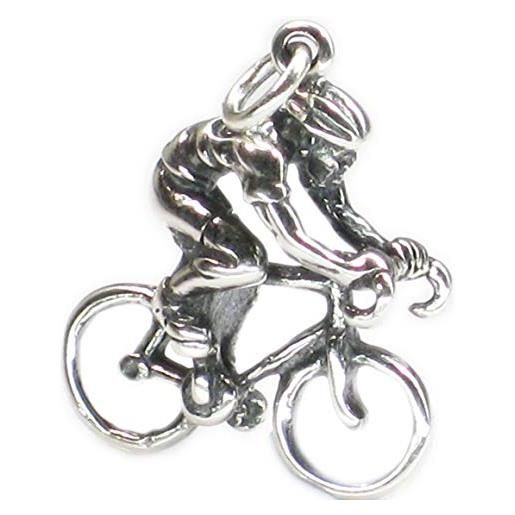 Maldon Jewellery ciondolo in argento sterling bike cyclist. 925 x 1 ciondolo in bicicletta ciclismo