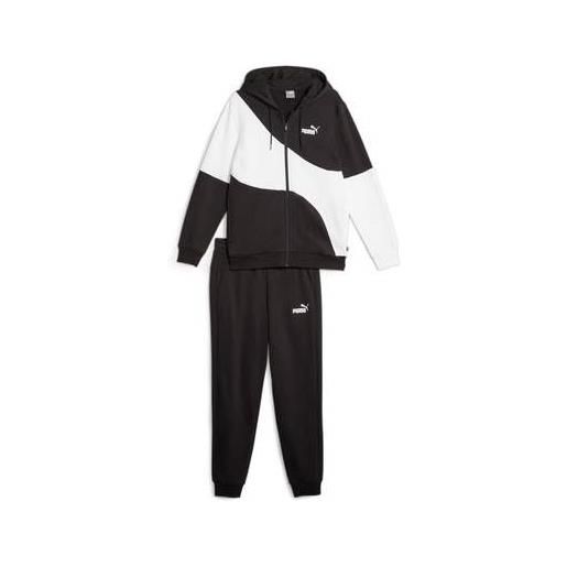 PUMA hooded tracksuit nero/bianco (01)