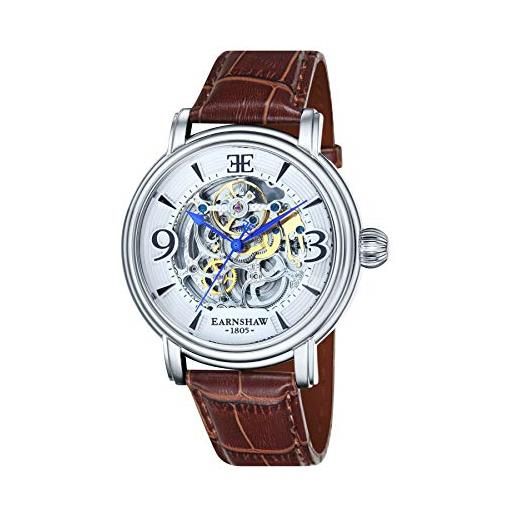 Thomas Earnshaw es-8011-01 orologio da polso analogico da uomo, cinturino in pelle, colore marrone