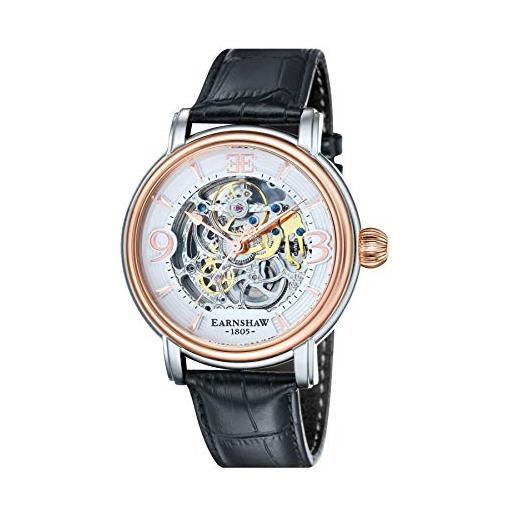 Thomas Earnshaw es-8011-06 orologio da polso analogico da uomo, cinturino in pelle, colore nero