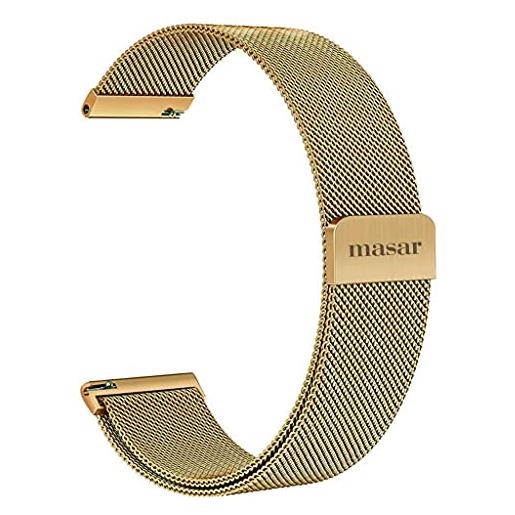 masar 20mm cinturino orologio magnetico oro maglia milanese - mesh staps, magnet multibrand 20 mag oro