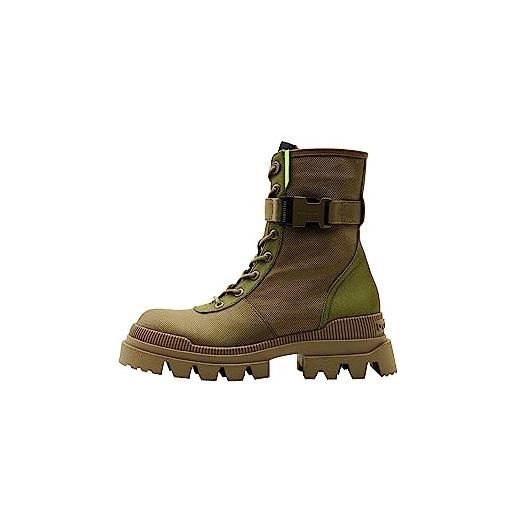 Desigual shoes_track combat, mid calf boot donna, verde, 41 eu