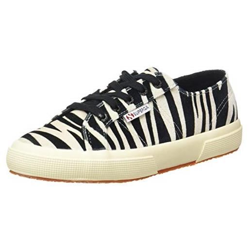 SUPERGA 2750 fanvelvetw, sneaker, donna, multicolore (zebra black/beige a0m), 35 eu