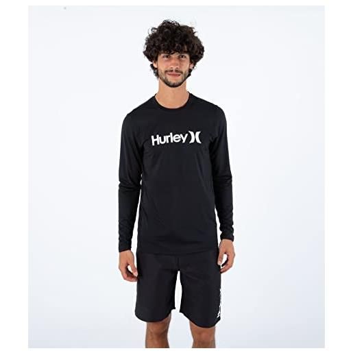 Hurley oao surf ls - maglietta in lycra 2022, taglia s, colore: nero
