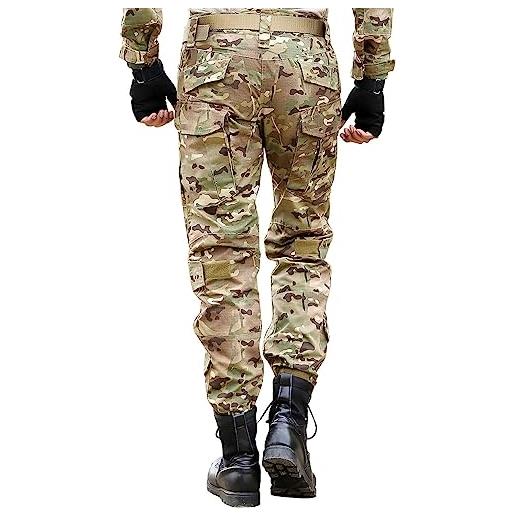 BWBIKE pantaloni tattici militari da uomo con ginocchiere pantaloni da lavoro da combattimento (34 (vita: 34 -35), cp)