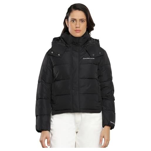 Calvin Klein Jeans giacca donna monologo short puffer giacca invernale, nero (ck black), xl