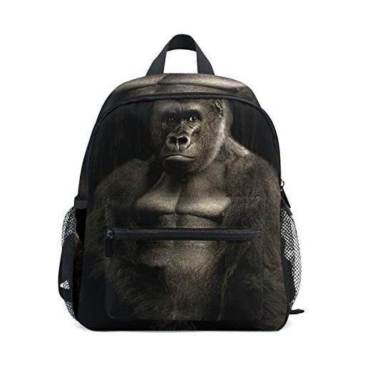 LUNLUMO impressionante animale gorilla ritratto bambini pre-scuola bambino borsa asilo zaino