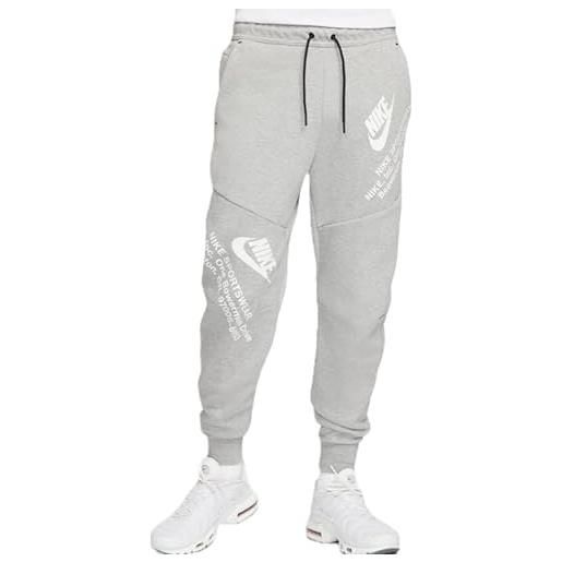 Nike tech pantaloni sportivi, dk grey heather/(black), xs uomo