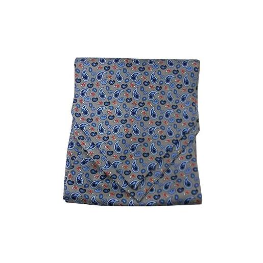 Avantgarde - cashe col uomo seta grigio medio scuro paisley silk foulard da collo ascot colore colour grigio grey graeu