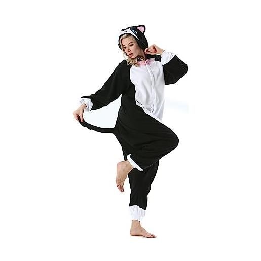 AKAAYUKO donna uomo costume di carnevale pigiama natale animali onesie halloween tuta pigiama fancy dress tuta notte bovini da latte