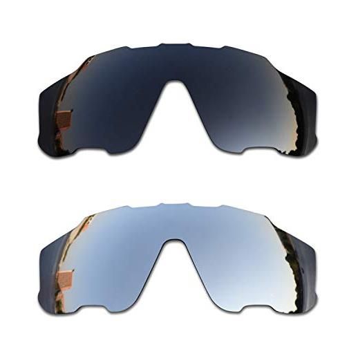 SOODASE per oakley jawbreaker occhiali da sole nero/argento 2 coppie lenti di ricambio polarizzate