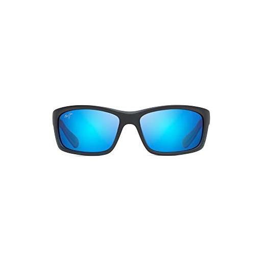 Maui Jim b766-08c occhiali, negra mate azul trasparente, 61/17/127 uomo