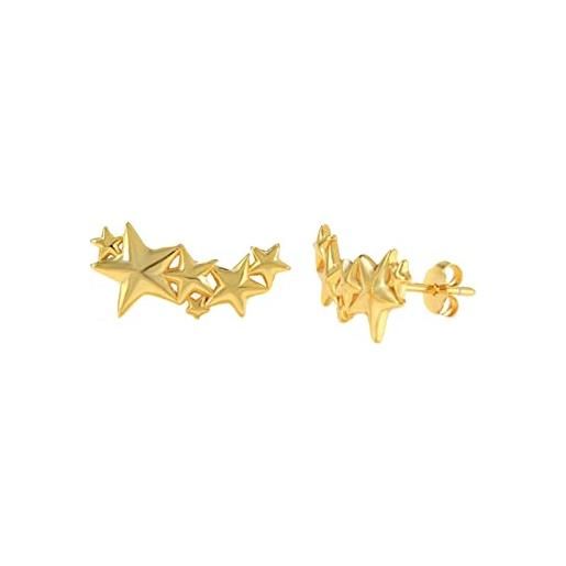Ayoiow orecchini donna argento 925 oro, orecchini a bottone oro stella orecchini donna