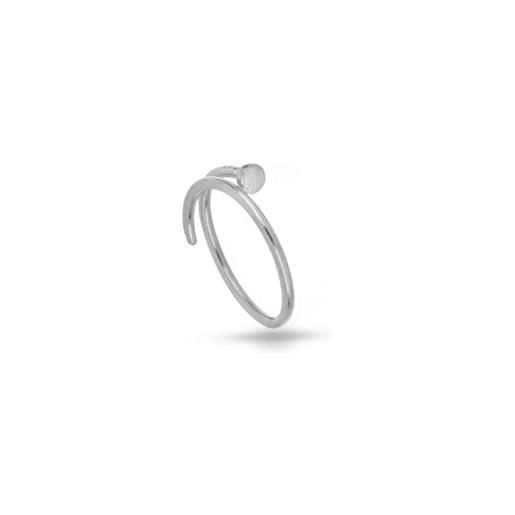 Donipreziosi anello a forma di chiodo in argento 925% regolabile - anello sottile per donna e ragazza moderno e alla moda - made in italy