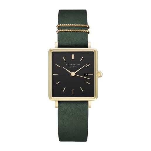 Rosefield orologio analogico da donna the boxy - verde - ∅ 26 x 28 mm
