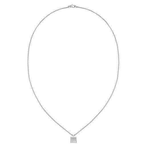 Calvin Klein collana da uomo collezione minimalistic squares in acciaio inossidabile, argento (silver)