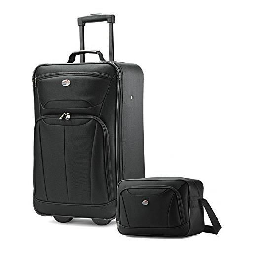 American Tourister bagaglio fieldbrook ii 2 pezzi set, nero, 2-piece set (tote/21), fieldbrook ii - set di valigie softside