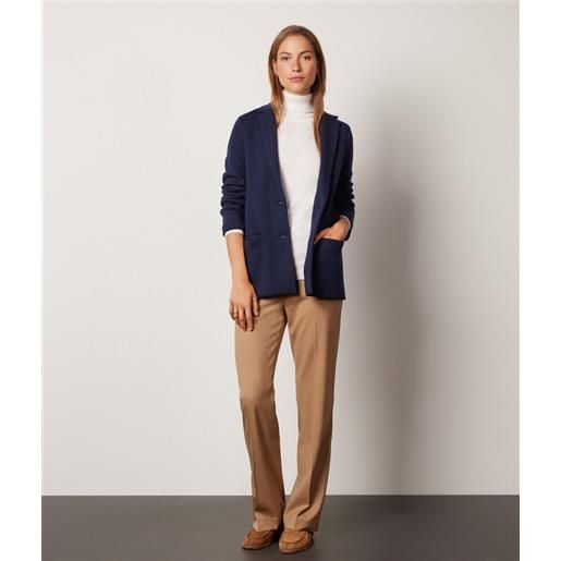 Falconeri giacca tweed in cashmere ultrasoft blu navy/ inchiostro